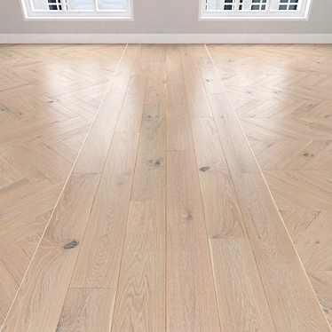 Oak Parquet Flooring: Herringbone, Linear & Chevron 3D model image 1 