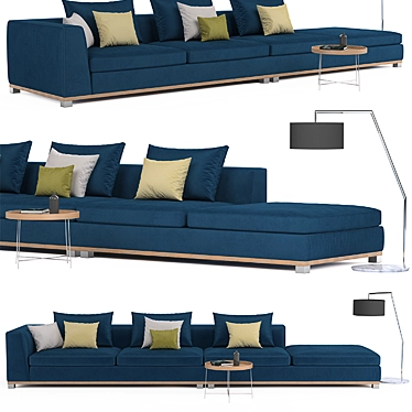 Luxurious Porada Sofa - Unwrap UVW & High-Quality Textures 3D model image 1 