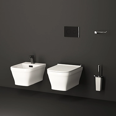 Forma Toilet and Bidet Set 3D model image 1 