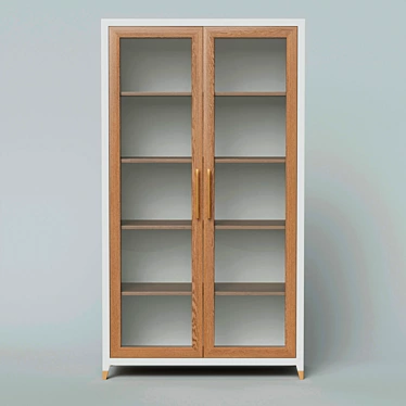 Sleek Glazed Wardrobe Arnika - Furnitera 3D model image 1 