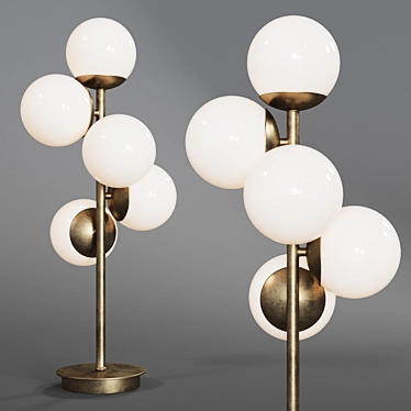 Elegant Antique Brass Table Lamp 3D model image 1 