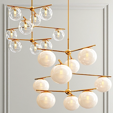 Elegant Sphere Stem Chandelier 3D model image 1 