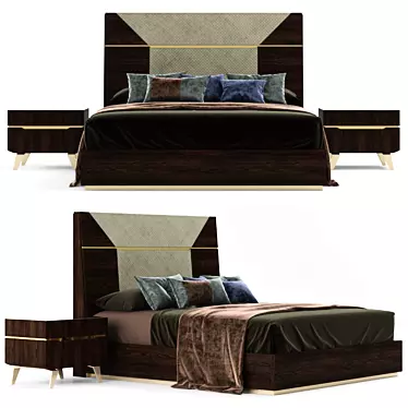 Elegant Accademia Bed: Unparalleled Comfort 3D model image 1 
