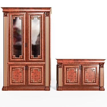 Classic TV Stand Wardrobe 3D model image 1 