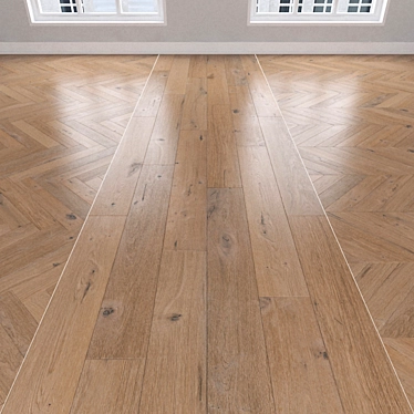  Oak Parquet: Herringbone, Linear, Chevron 3D model image 1 