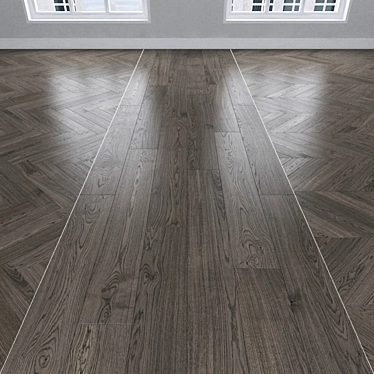  3 Types of Parquet Oak: Herringbone, Linear & Chevron 3D model image 1 