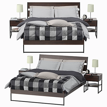 Sleek Trysil Bed - Modern Design 3D model image 1 