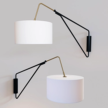 Modern Mid-Century Wall Sconce 3D model image 1 