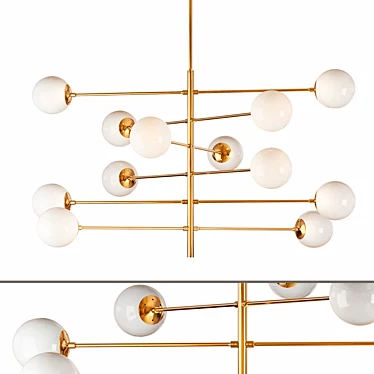 Eichholtz Tortora Brass Globe Chandelier 3D model image 1 