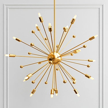 Italian Brass Sputnik Chandelier 3D model image 1 