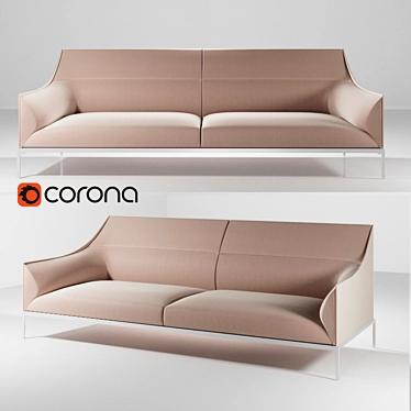 Enne Curve: Stylish and Comfortable Sofa 3D model image 1 