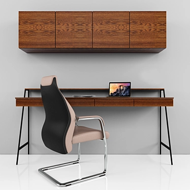 Modern Study Desk - Sleek Design! 3D model image 1 