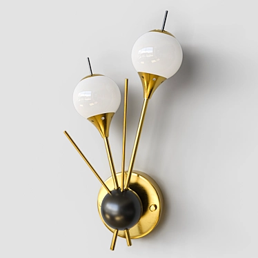 Sputnik White Glass Wall Sconce 3D model image 1 