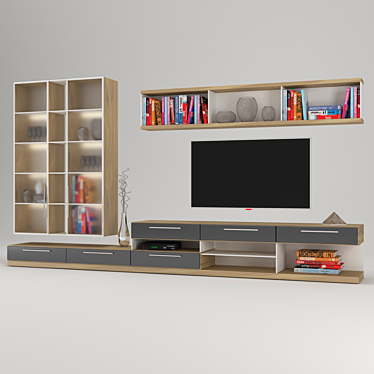 Modern TV Wall Unit 3D model image 1 