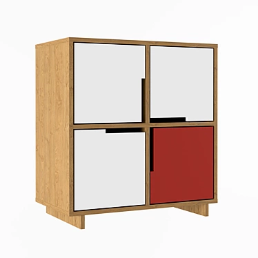 Modu-licious 3 Cabinet: Stylish Storage Solution 3D model image 1 