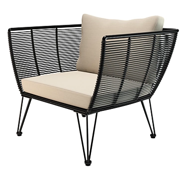 Stylish Outdoor Metal Lounge 3D model image 1 