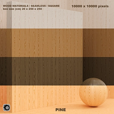 Seamless Wood/Pine Material Box Set 3D model image 1 