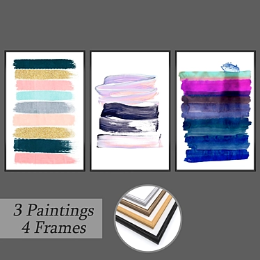 Elegant Wall Art Set 3D model image 1 