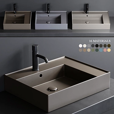 Ceramica Cielo Enjoy Rectangular Washbasin 3D model image 1 