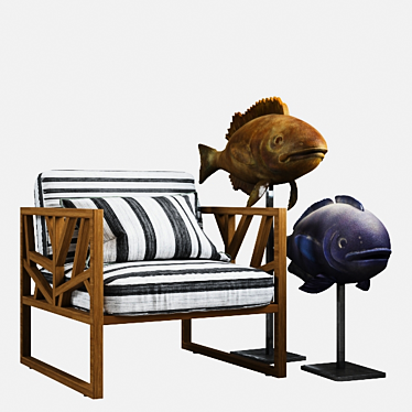 Fishy Chair: Outdoor Beauty 3D model image 1 