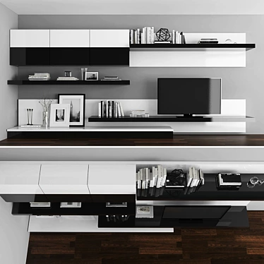 Modern TV Stand Set 028 3D model image 1 