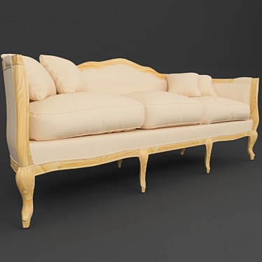 Modern Velvet Sofa 3D model image 1 