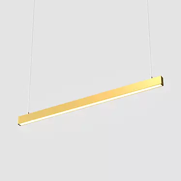 Gold LED Profile Lamp: Illuminate Your Workspace 3D model image 1 