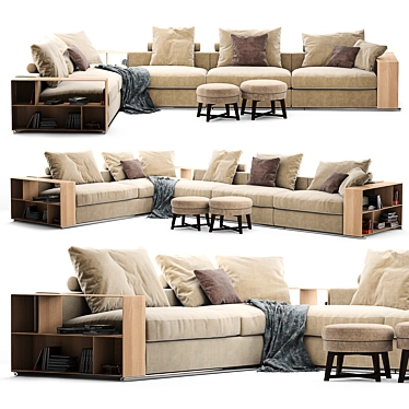 Flexform Groundpiece: Versatile and Stylish Sofa 3D model image 1 