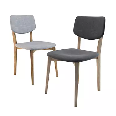 Nordic Comfort: ROBIN Solid Wood Chair 3D model image 1 