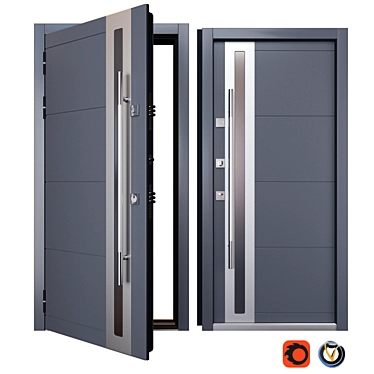 Modern Inox S-2 Metal Door: Your Perfect Entrance! 3D model image 1 