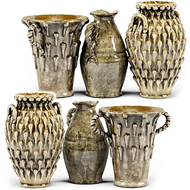 French Country Vase Set 3D model image 1 