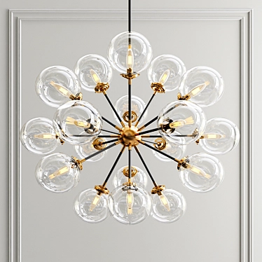 Radiant Sunburst 18-Light Chandelier 3D model image 1 