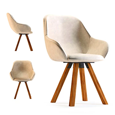 Nordic Style Swivel Armchair 3D model image 1 