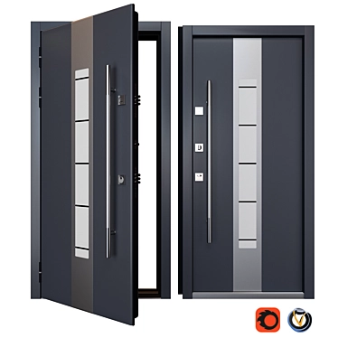 Inox S-7 Entrance Door: Your Perfect Frame 3D model image 1 