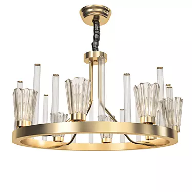 Elegant Crystal Brass Candle Light 3D model image 1 
