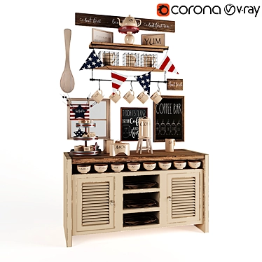 Café Chic: Russian-Inspired Decor 3D model image 1 