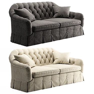Elegant Peyton Scroll-Back Sofa 3D model image 1 