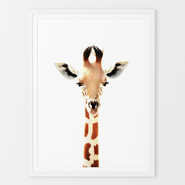 Graceful Giraffe Art Print 3D model image 1 