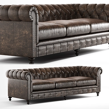 Elegant London Club Sofa 3D model image 1 