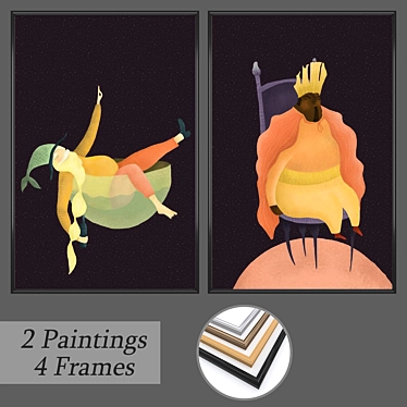 Artful Wall Set: No. 606 Masterpieces 3D model image 1 