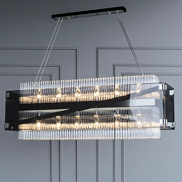 Apollo F5908: Stylish Metal and Glass Pendant Light 3D model image 1 