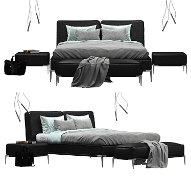 Luxury Elegance: Elica Roche Bobois Bed Set 3D model image 1 