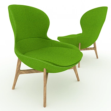 Modern Round Armchair: Stylish and Comfortable 3D model image 1 