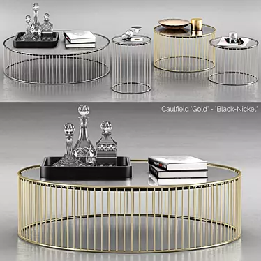 Golden Elegance: Minotti Caulfield Coffee Tables 3D model image 1 