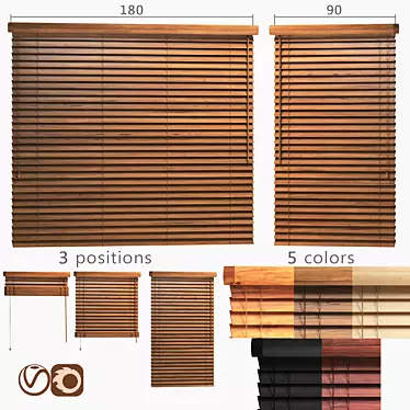 Wooden blinds 50mm, 2 options of width 90 and 180cm