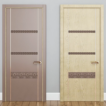 Sleek Wood Interior Doors 3D model image 1 