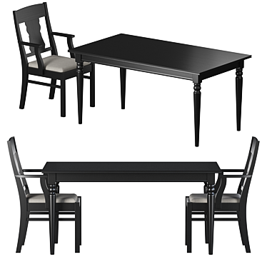 Title: IKEA Ingatorp Dining Set 3D model image 1 