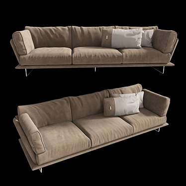 Elegant Vessel Sofa: 103" W x 37" D x 31" H 3D model image 1 