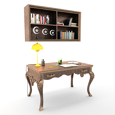 Elegant Venedik Study Desk 3D model image 1 