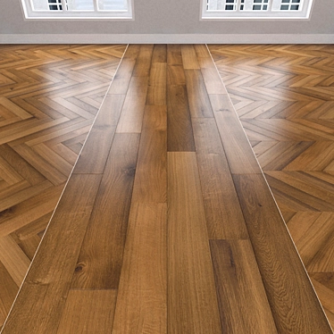 Oak Parquet: Herringbone, Linear, Chevron 3D model image 1 